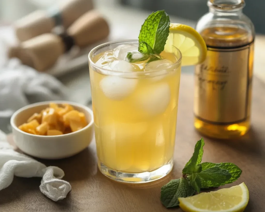 Natural Mounjaro made with water, lemon, honey, and ginger for detox and weight loss.