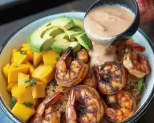 Zesty Shrimp & Avocado Bowls with Mango Salsa Twist 6 Delicious Shrimp and Avocado Bowls with Mango Salsa and Lime-Chili Sauce