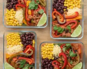 Delicious Turkey Taco Bowls loaded with toppings and perfect for meal prep.