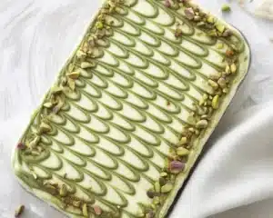 Delicious pistachio tiramisu with creamy mascarpone and coffee-soaked ladyfingers