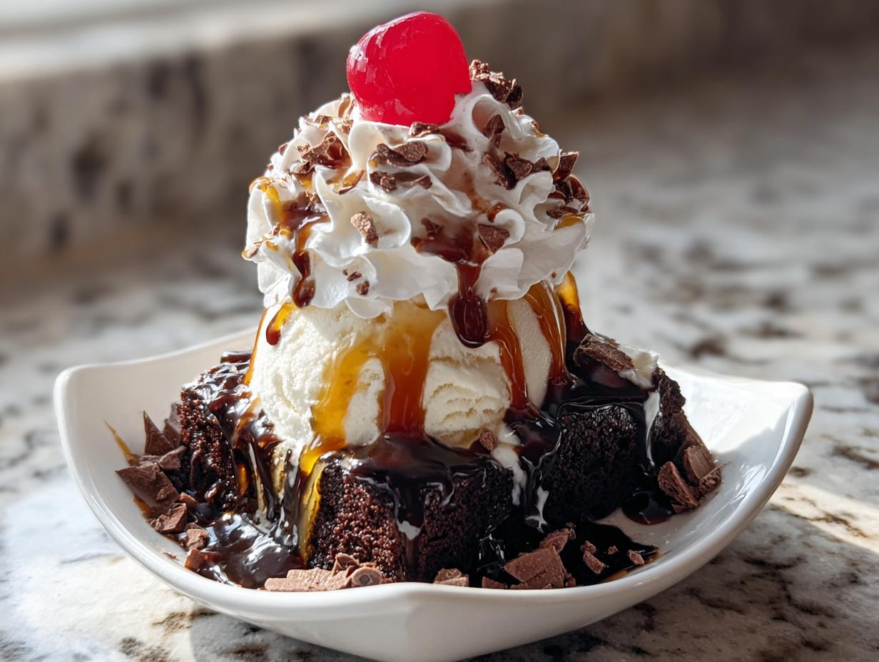 Brownie Sundae: 4 scoops of pure bliss - Brownie Sundae - additional detail
