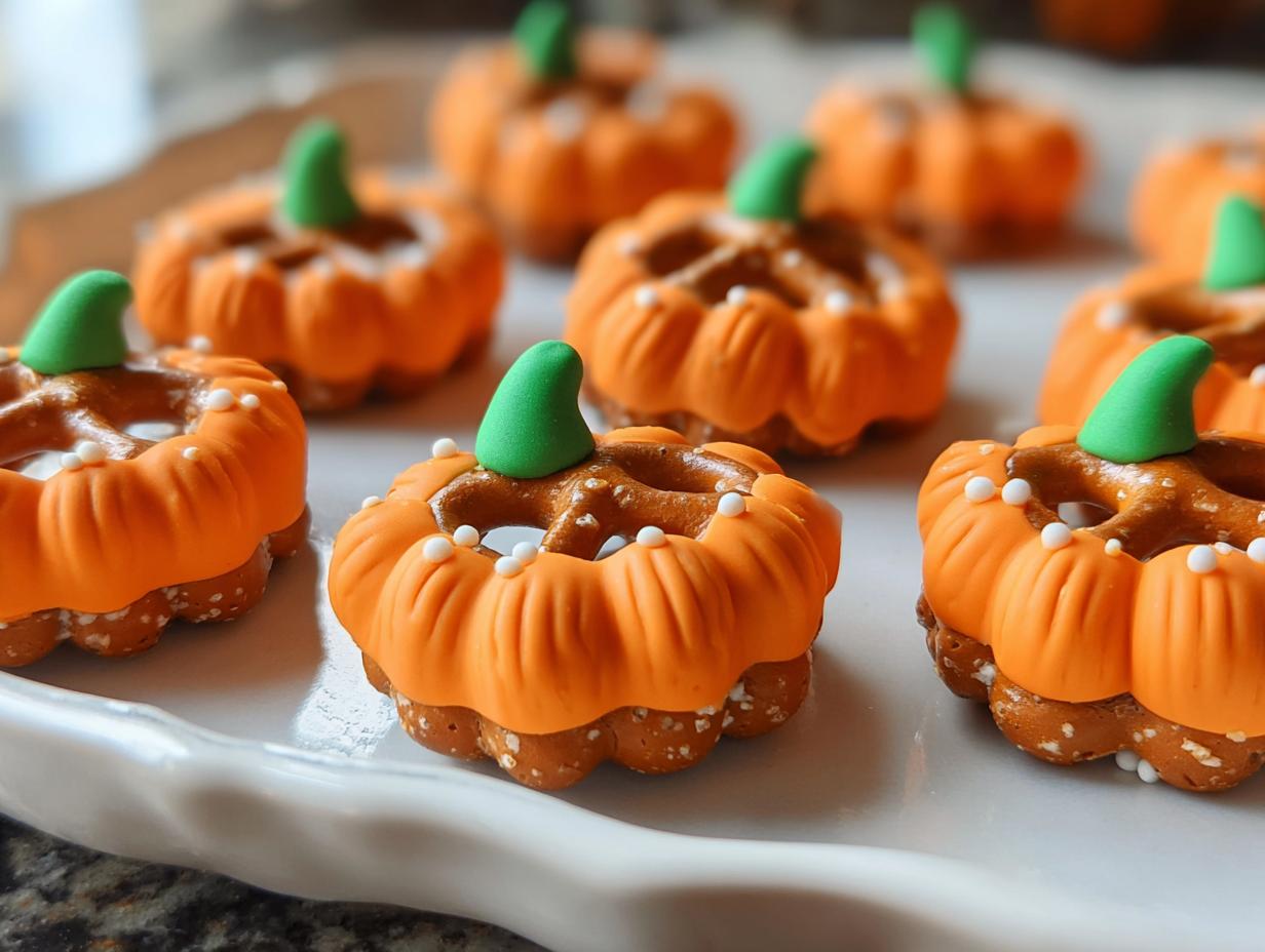Mini Pretzel Pumpkins - Ingredients laid out for preparation