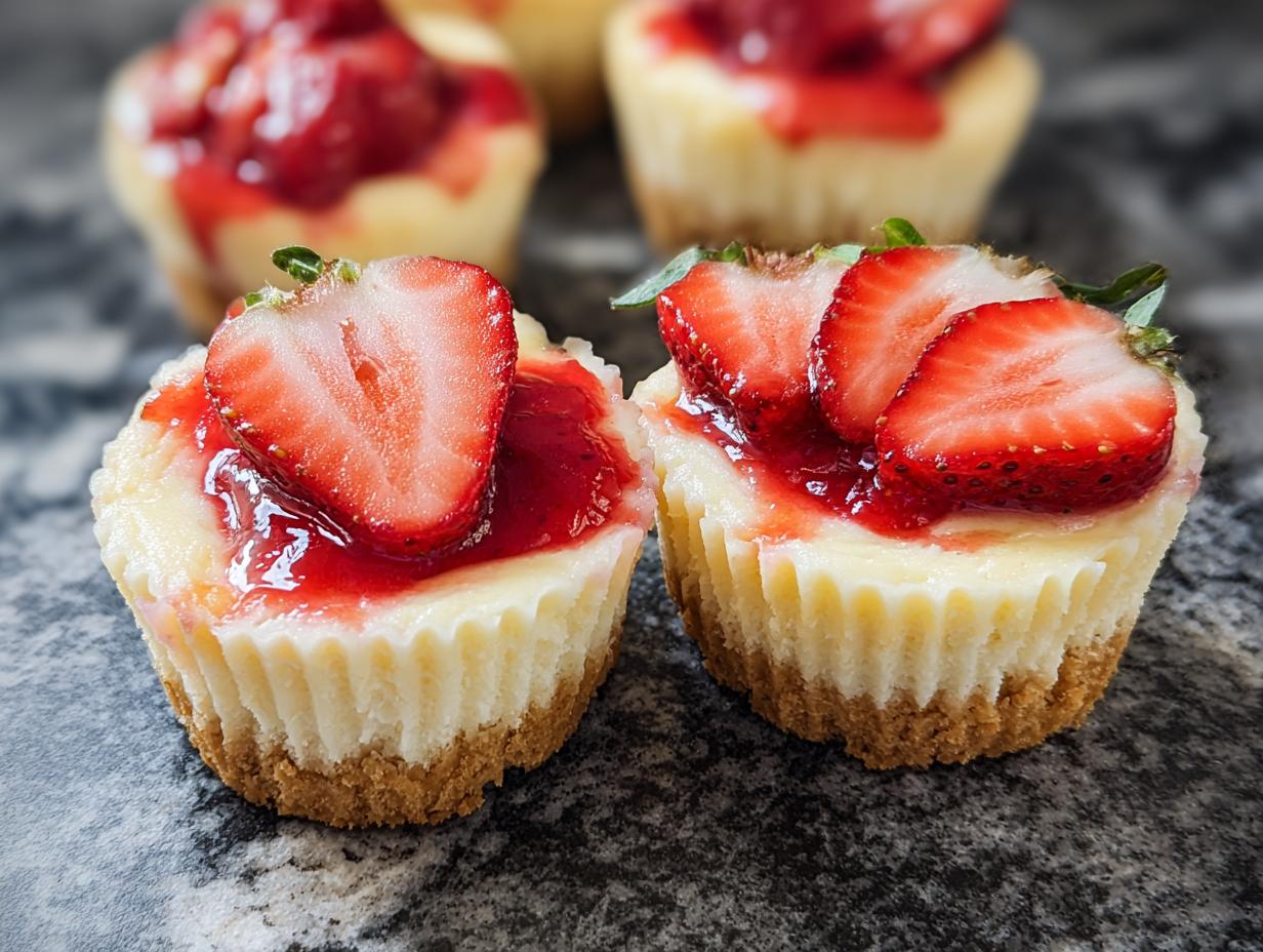 Mini Strawberry Cheesecakes: Heavenly 18-Minute Treat - Mini Strawberry Cheesecakes - additional detail