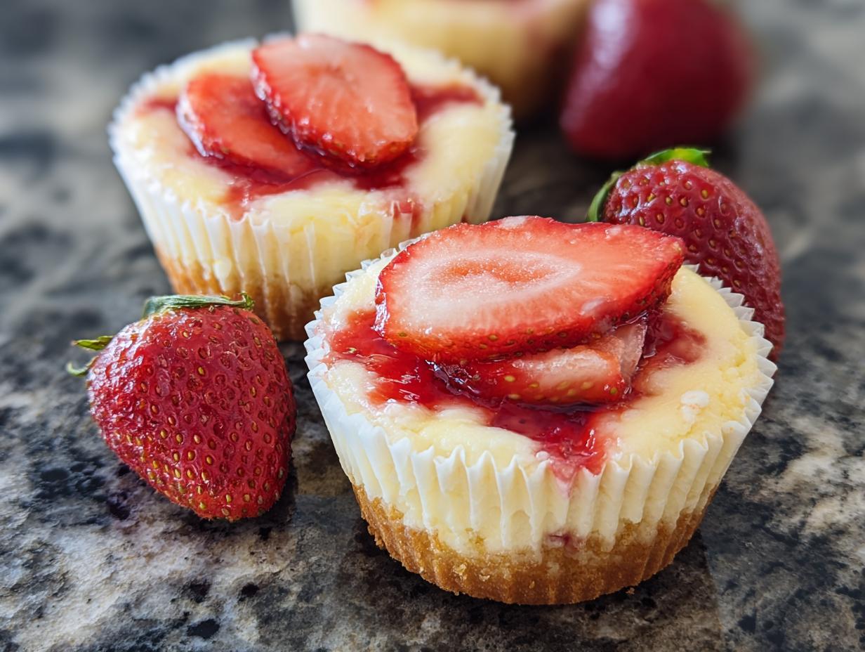 Mini Strawberry Cheesecakes: Heavenly 18-Minute Treat - Mini Strawberry Cheesecakes - additional detail