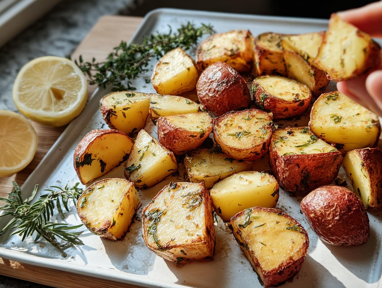 Roasted Potatoes: 5 Secrets to Crispy Perfection - Golden brown roasted potatoes on a baking sheet