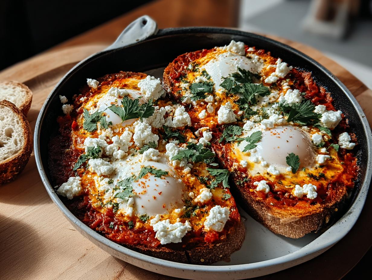 Shakshuka Toast’s Amazing 2 Egg Breakfast - Shakshuka Toast - additional detail