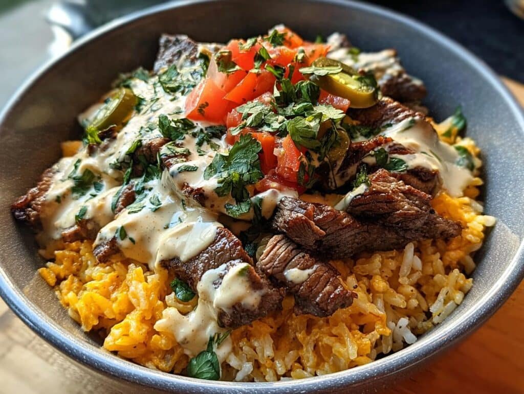 Steak Queso Rice