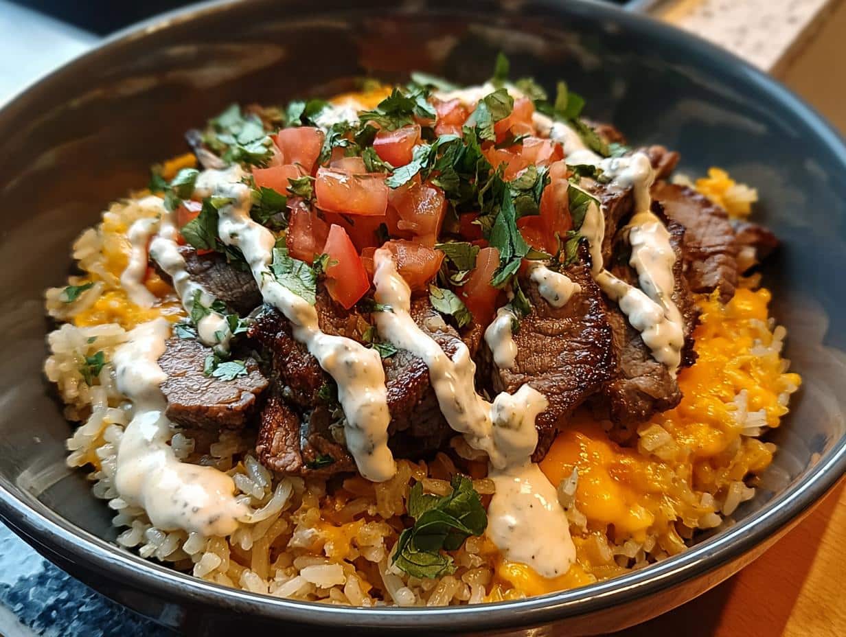 Steak Queso Rice: 1 Mouthwatering Meal 2 Steak Queso Rice: 1 Mouthwatering Meal - Steak Queso Rice - additional detail