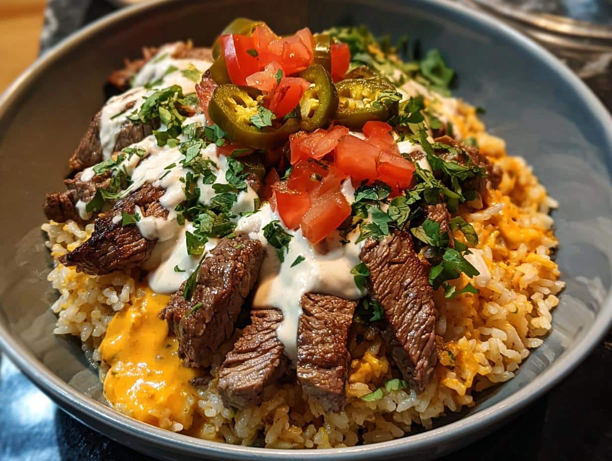 Steak Queso Rice: 1 Mouthwatering Meal 3 Steak Queso Rice: 1 Mouthwatering Meal - Steak Queso Rice - additional detail