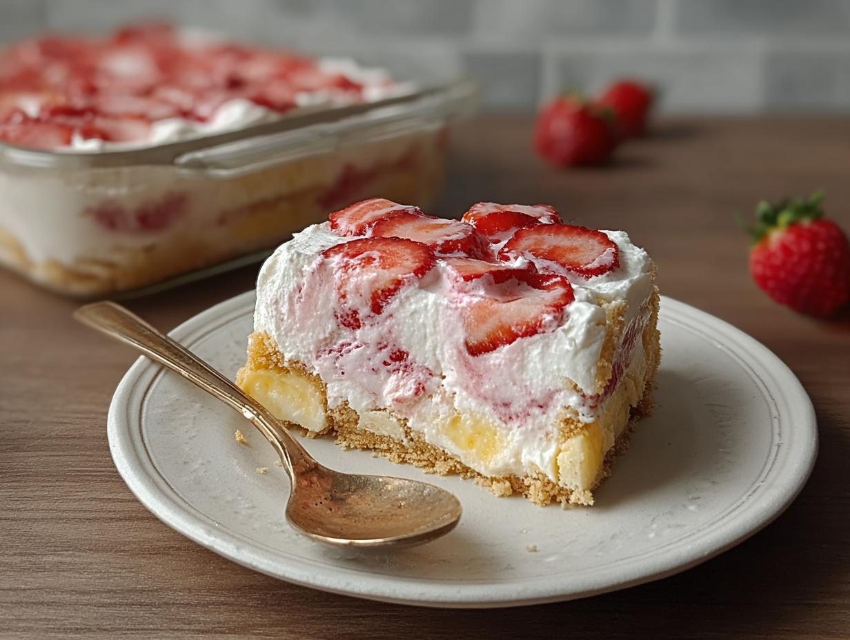 Strawberry Banana Graham Pudding