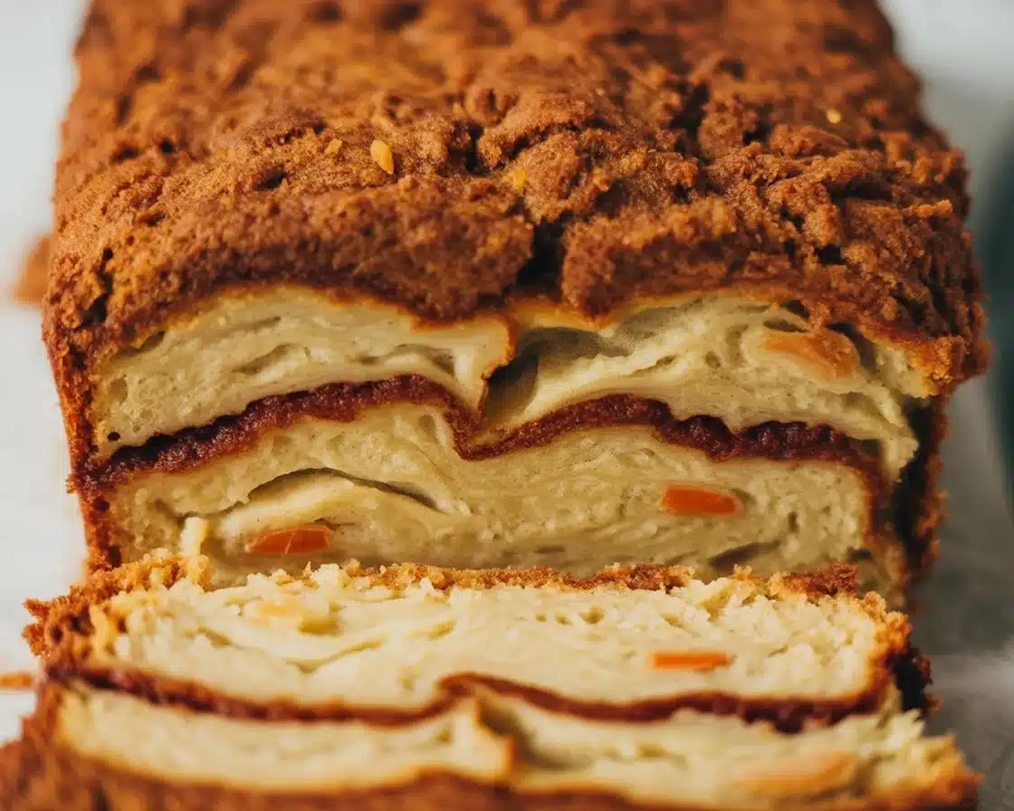 Delicious Cinnamon-Spiced Veggie Loaf You'll Love 1 Sliced cinnamon-spiced veggie loaf served on a wooden board with fresh herbs.