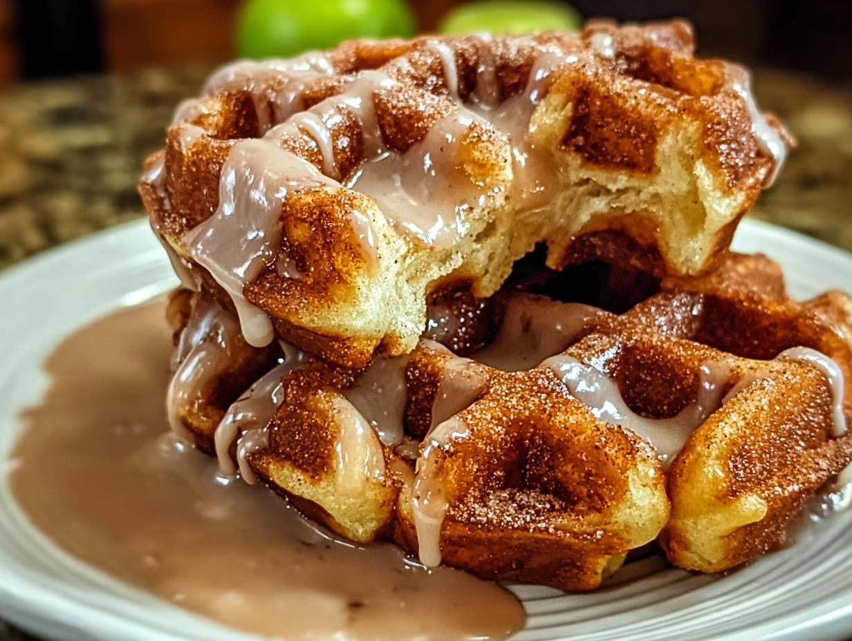 Awesome Apple Fritter Waffle Donuts Recipe - Apple Fritter Waffle Donuts - additional detail