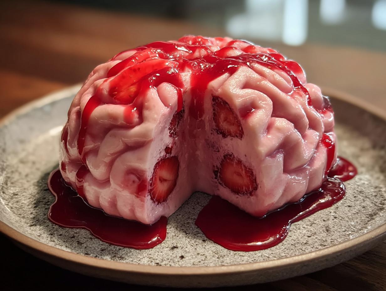 Bake Strawberry Cheesecake Brain: 1 Spooky Hit - Bake Strawberry Cheesecake Brain - additional detail