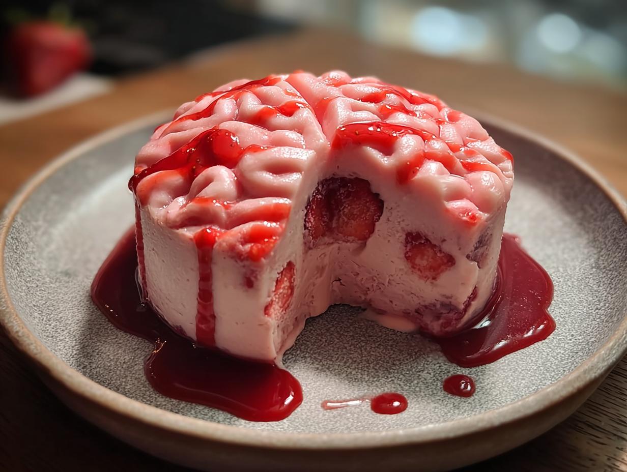 Bake Strawberry Cheesecake Brain: 1 Spooky Hit - Bake Strawberry Cheesecake Brain - additional detail