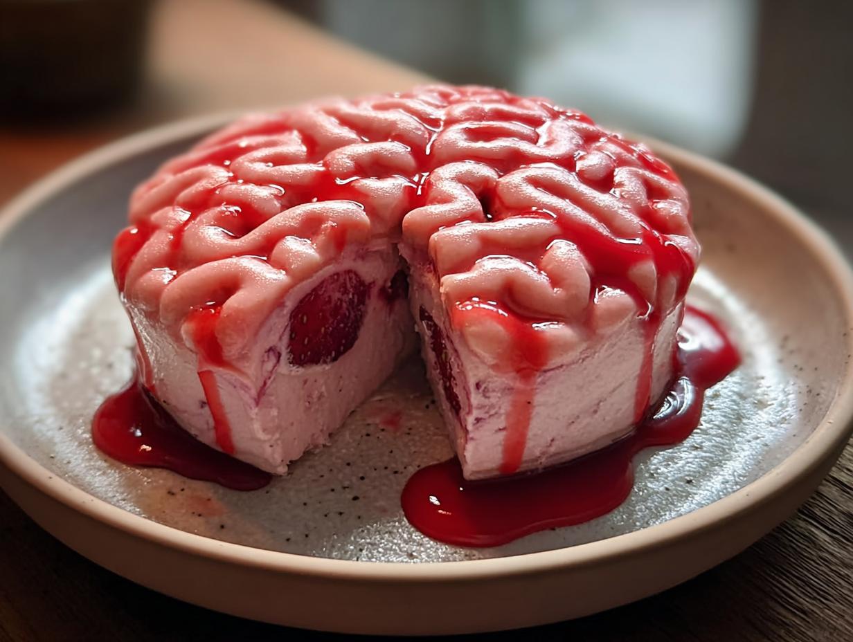 Bake Strawberry Cheesecake Brain