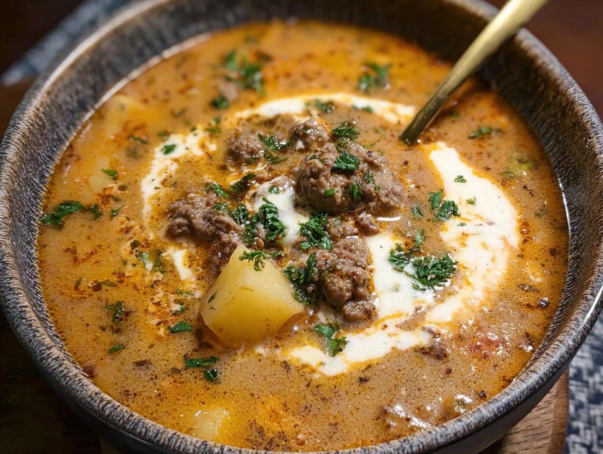 Cheesy Beef Potato Soup: 1 Ultimate Comfort Recipe - Cheesy Beef Potato Soup - additional detail