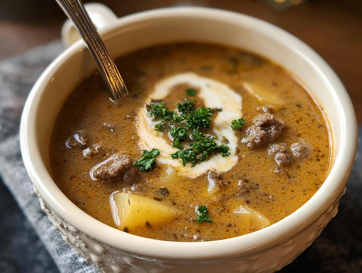 Cheesy Beef Potato Soup: 1 Ultimate Comfort Recipe - Cheesy Beef Potato Soup - additional detail