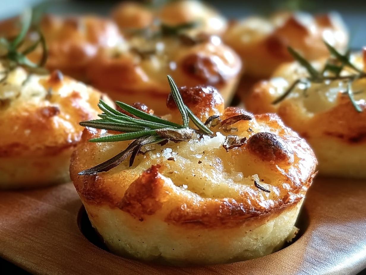 12 Amazing Garlic Rosemary Focaccia Muffins - Garlic Rosemary Focaccia Muffins - additional detail