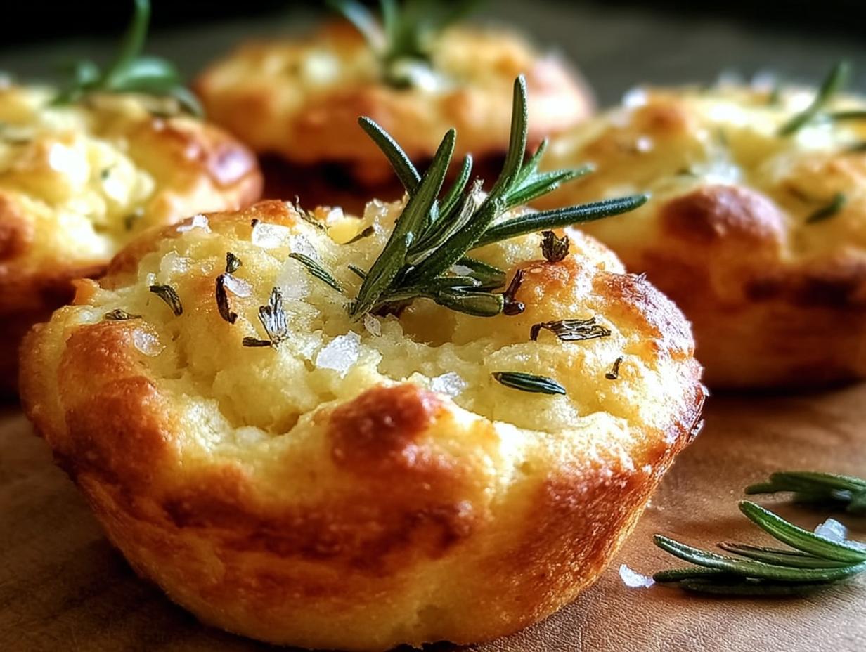 Garlic Rosemary Focaccia Muffins