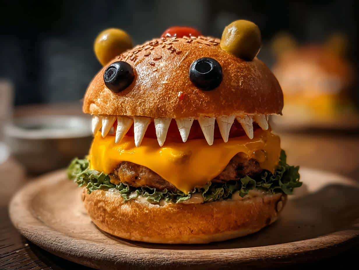 Halloween Monster Burgers: 4 Spooky Fun Bites 3 Halloween Monster Burgers: 4 Spooky Fun Bites - Halloween Monster Burgers - additional detail