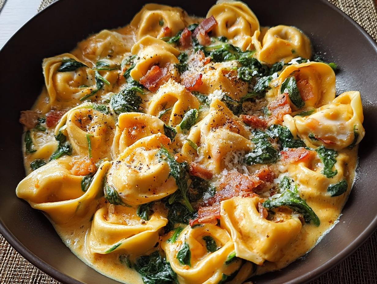 Marry Tortellini: 1 Creamy Pasta Joy - Marry Tortellini Creamy Pasta - ingredients laid out