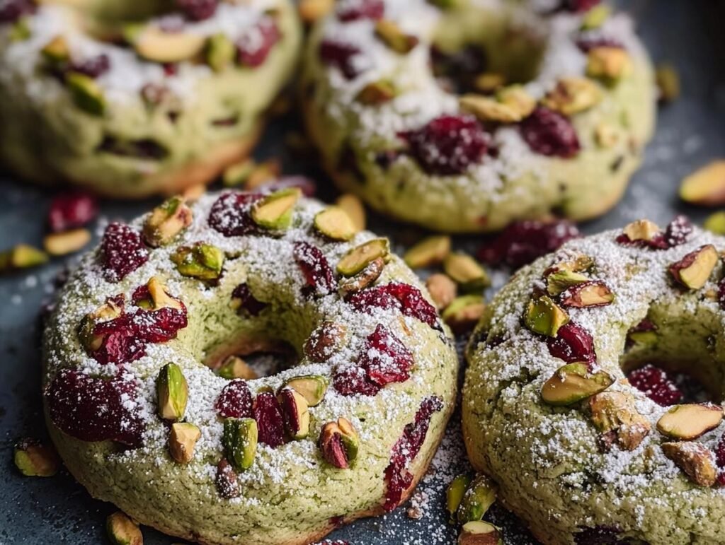 Pistachio Cranberry Wreath Cookies
