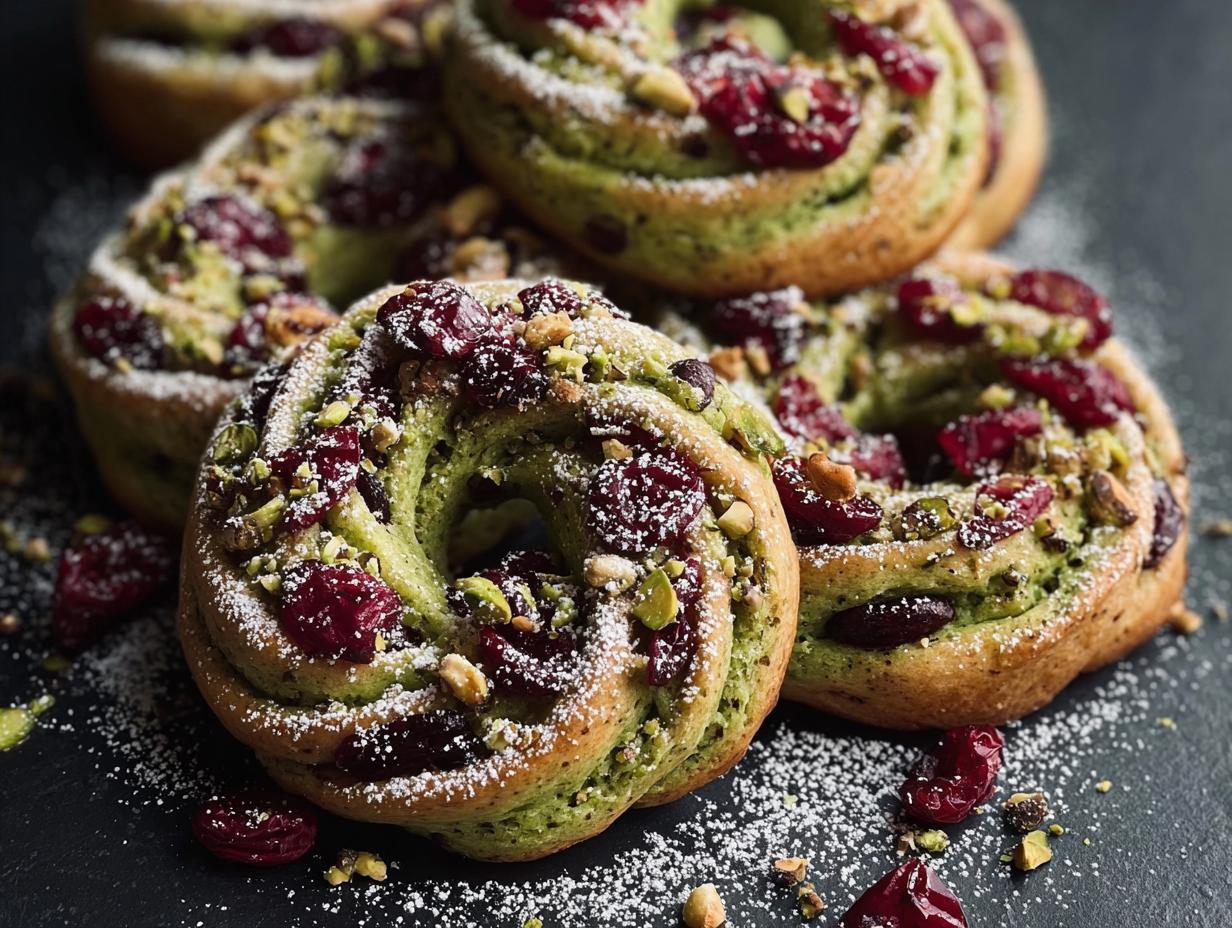 Pistachio Cranberry Wreath Cookies: 12 Amazing Recipes - Pistachio Cranberry Wreath Cookies - additional detail