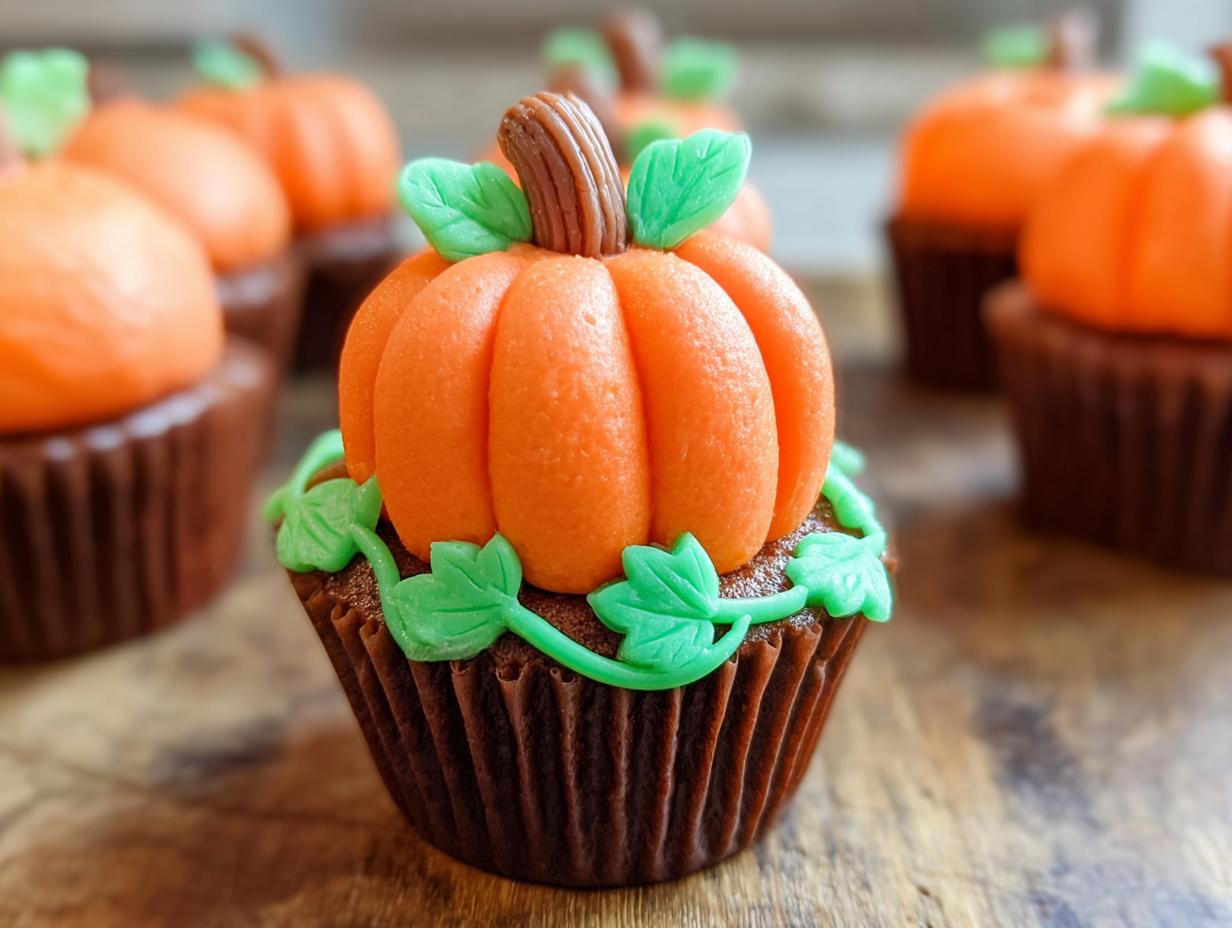 Pumpkin Patch Cupcakes: 12 Autumn Delights - Pumpkin Patch Cupcakes - additional detail