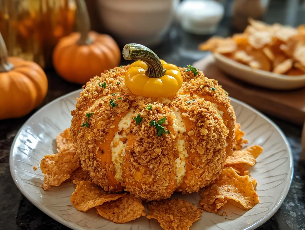 Pumpkin Shaped Cheese Bal