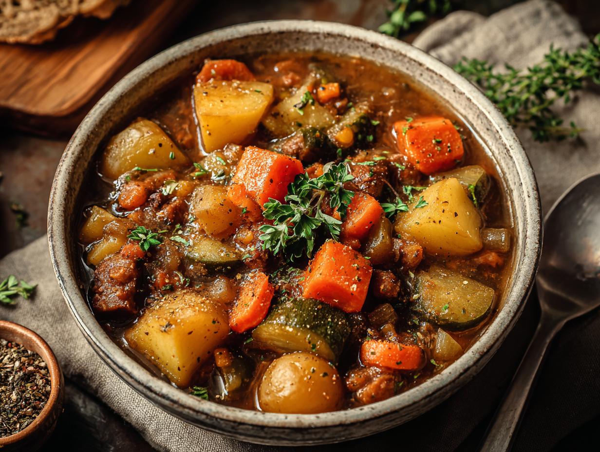 Hearty Vegetable Stew: 10 Min Prep Comfort - Vegetable Stew - additional detail