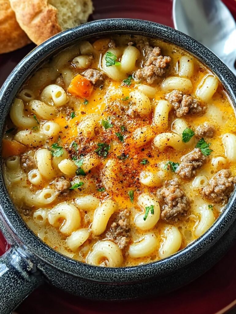 Cheeseburger Macaroni Soup