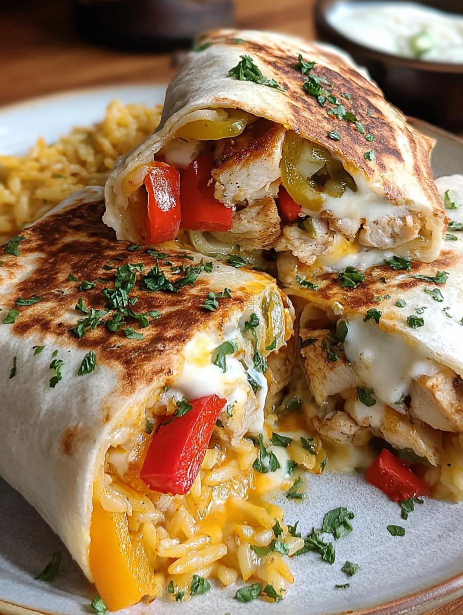 Chicken Bell Pepper Burritos
