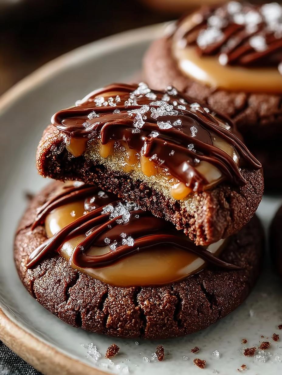 Chocolate Caramel Thumbprint Cookies: 12 Irresistible Treats - Chocolate Caramel Thumbprint Cookies - main visual representation