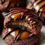 Chocolate Caramel Thumbprint Cookies