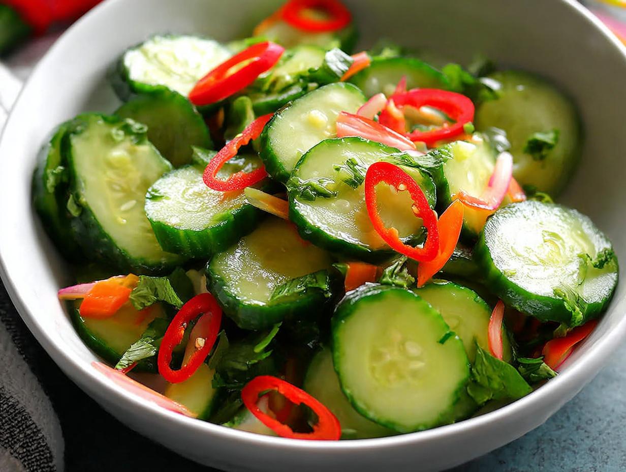 Crisp Spicy Cucumber Salad: 3 Amazing Flavor Secrets - Crisp Spicy Cucumber Salad - additional detail