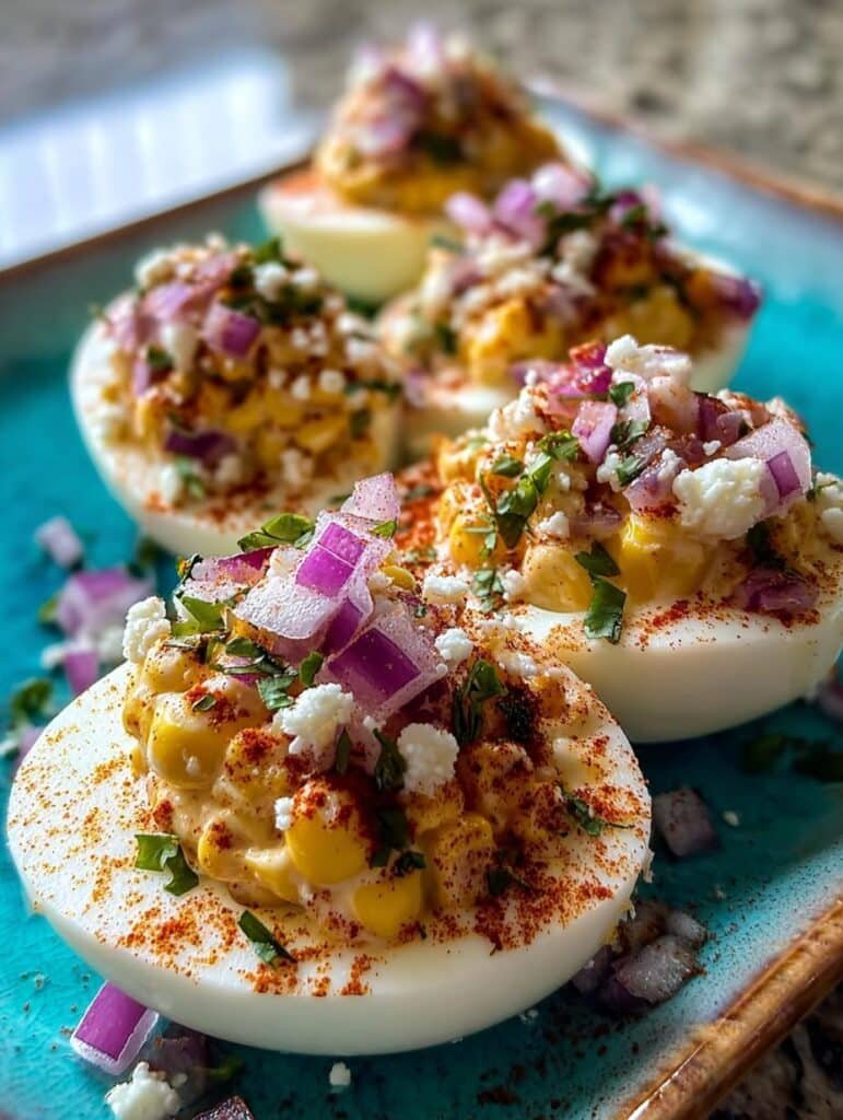 Elote Deviled Eggs