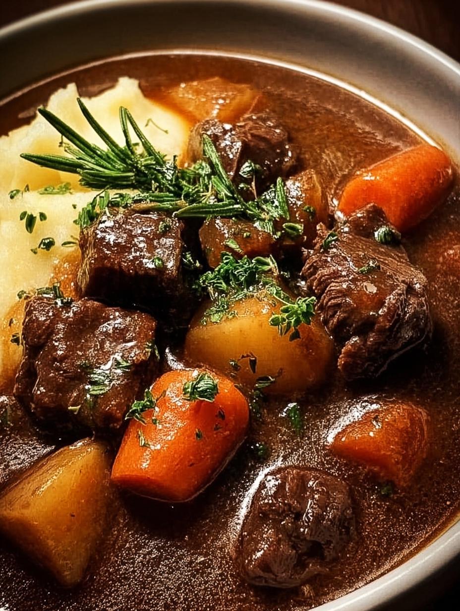Guinness Beef Stew: 1 Incredible Recipe 3 Guinness Beef Stew Incredible - Close-up of tender beef chunks in rich broth
