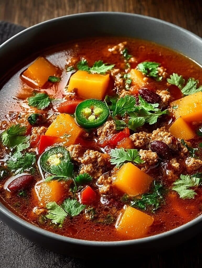 Hearty Butternut Turkey Chili