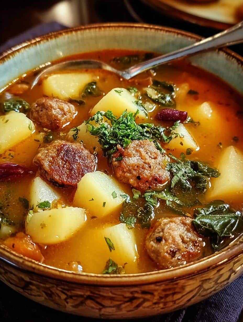 Amazing Hearty Sausage Soup Potatoes 1-Pot Meal 1 Hearty Sausage Soup Potatoes