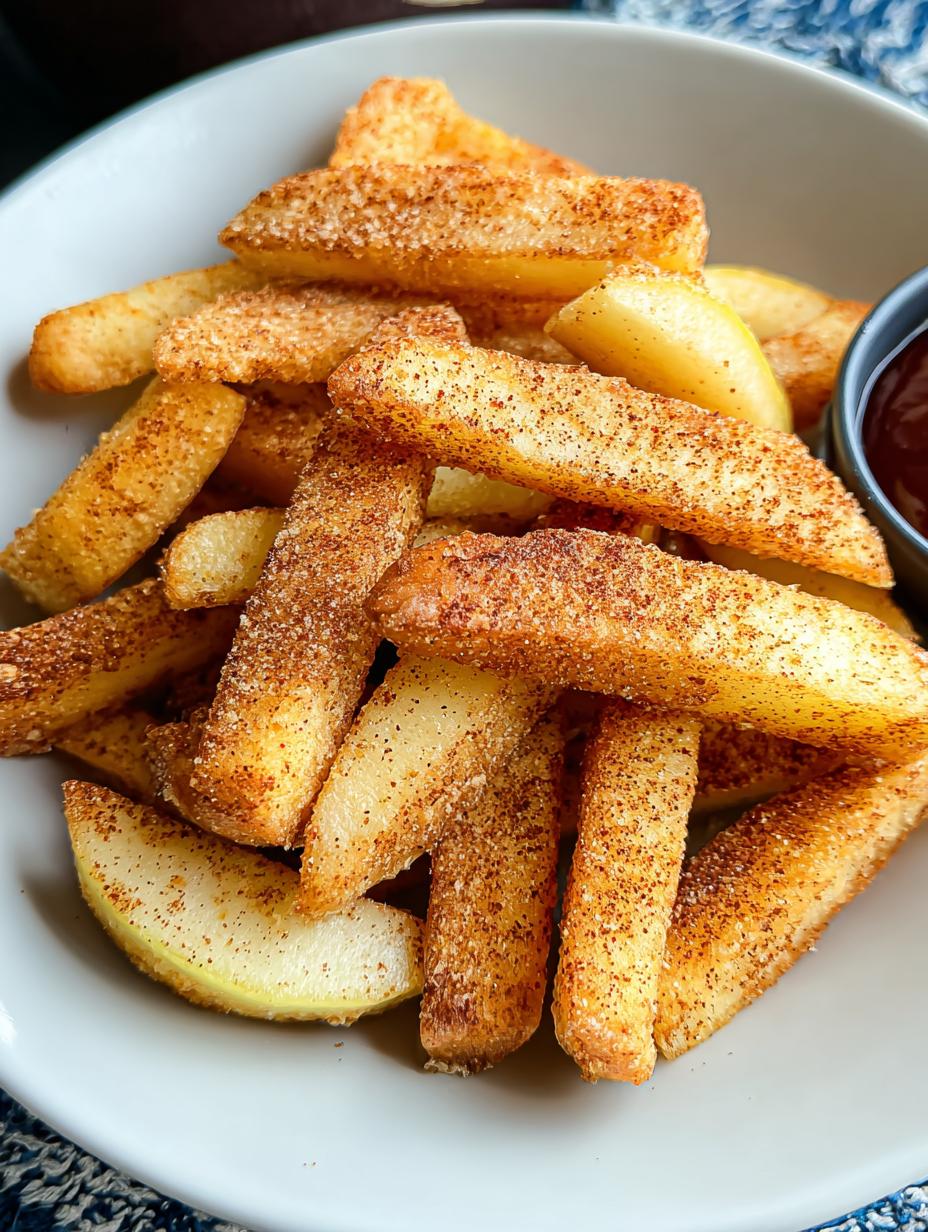 Irresistible Air Fryer Apple Fries ingredients and preparation