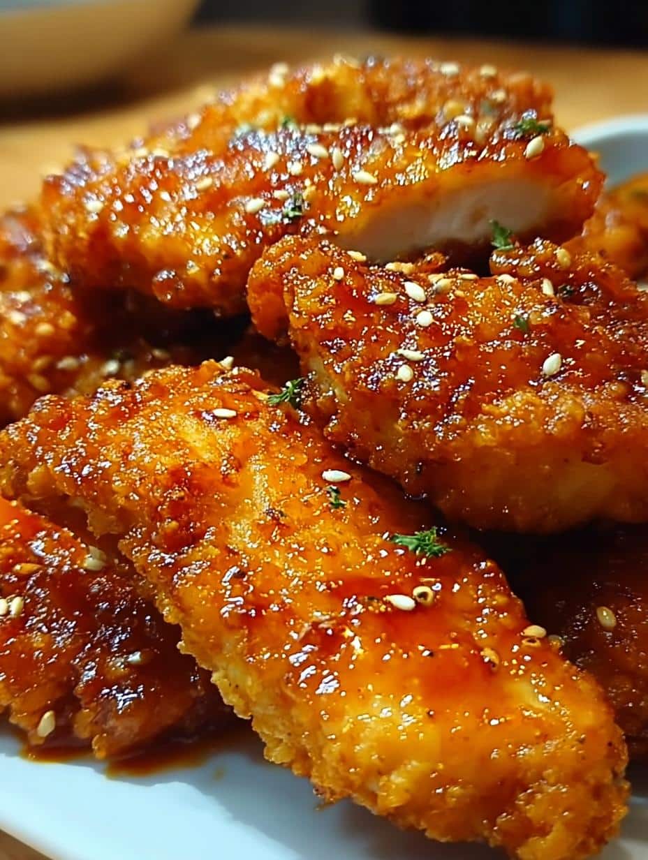 Irresistible Baked Crunchy Hot Honey Chicken 3 Irresistible Baked Crunchy Hot Honey Chicken - finished dish with glaze being brushed on