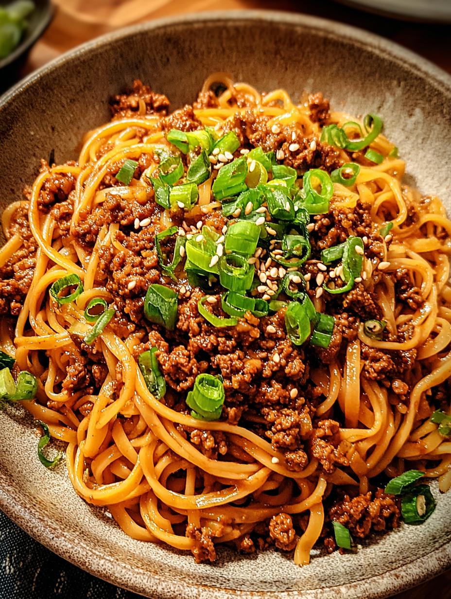 Mongolian Ground Beef Noodles