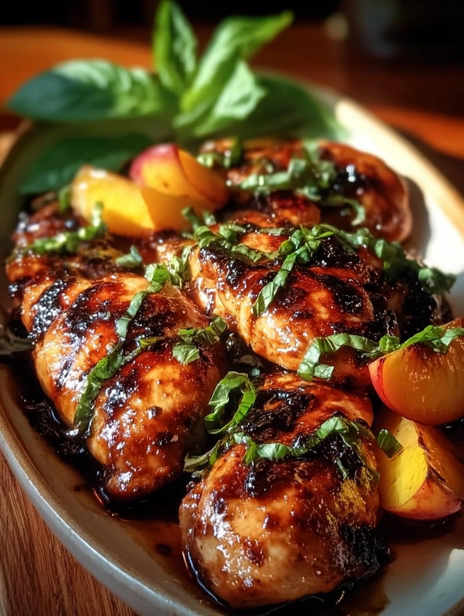 Peach Basil Balsamic Chicken: 15-Min Masterpiece - Peach Basil Balsamic Chicken - main visual representation