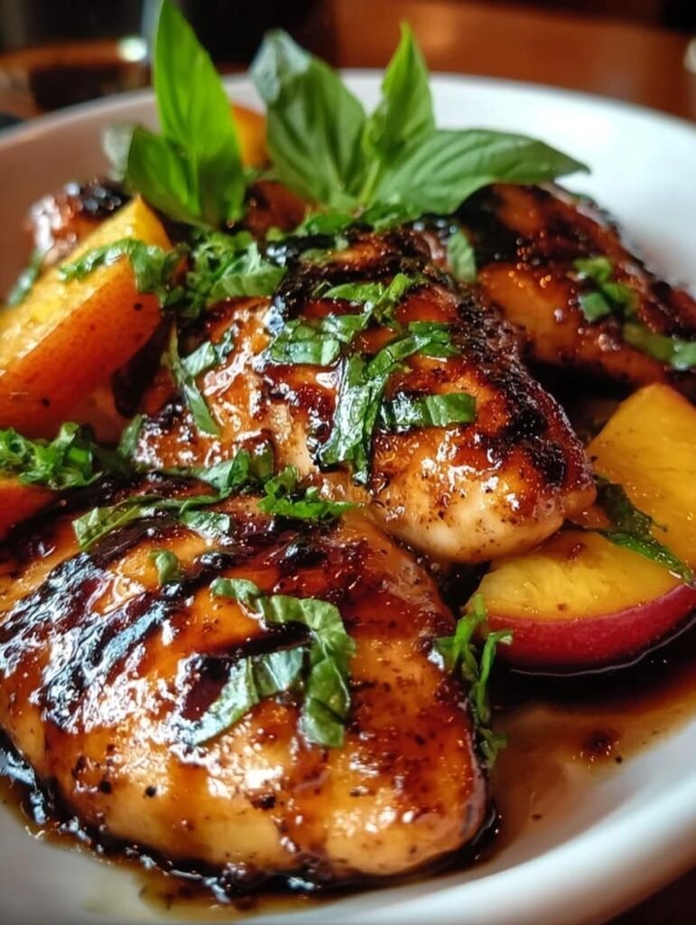 Peach Basil Balsamic Chicken