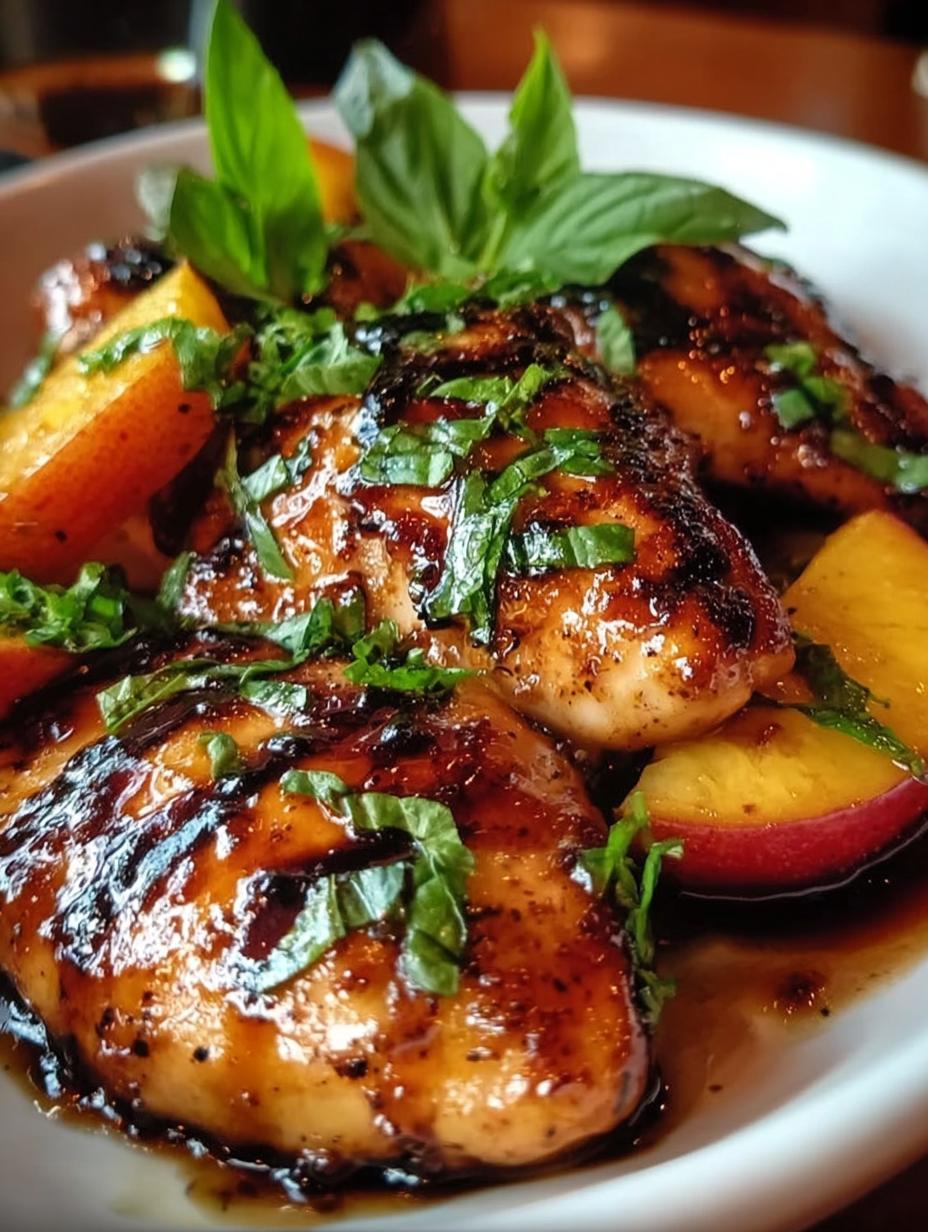 Peach Basil Balsamic Chicken