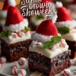 Santa Hat Brownie Skewers