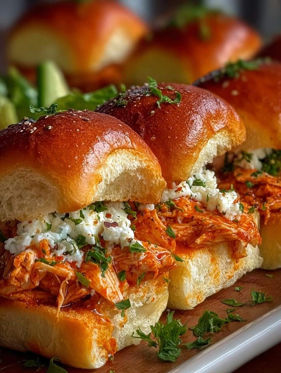Spicy Buffalo Chicken Sliders: 12 Cheesy Bites to Savor 2 Spicy Buffalo Chicken Sliders: 12 Cheesy Bites to Savor - Spicy Buffalo Chicken Sliders - main visual representation