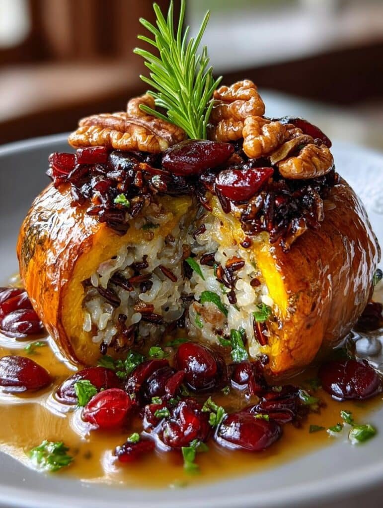Wild Rice Stuffed Acorn