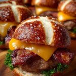 Bacon Cheeseburger Pretzel Sliders: 18 Irresistible Bites 4 Bacon Cheeseburger Pretzel Sliders