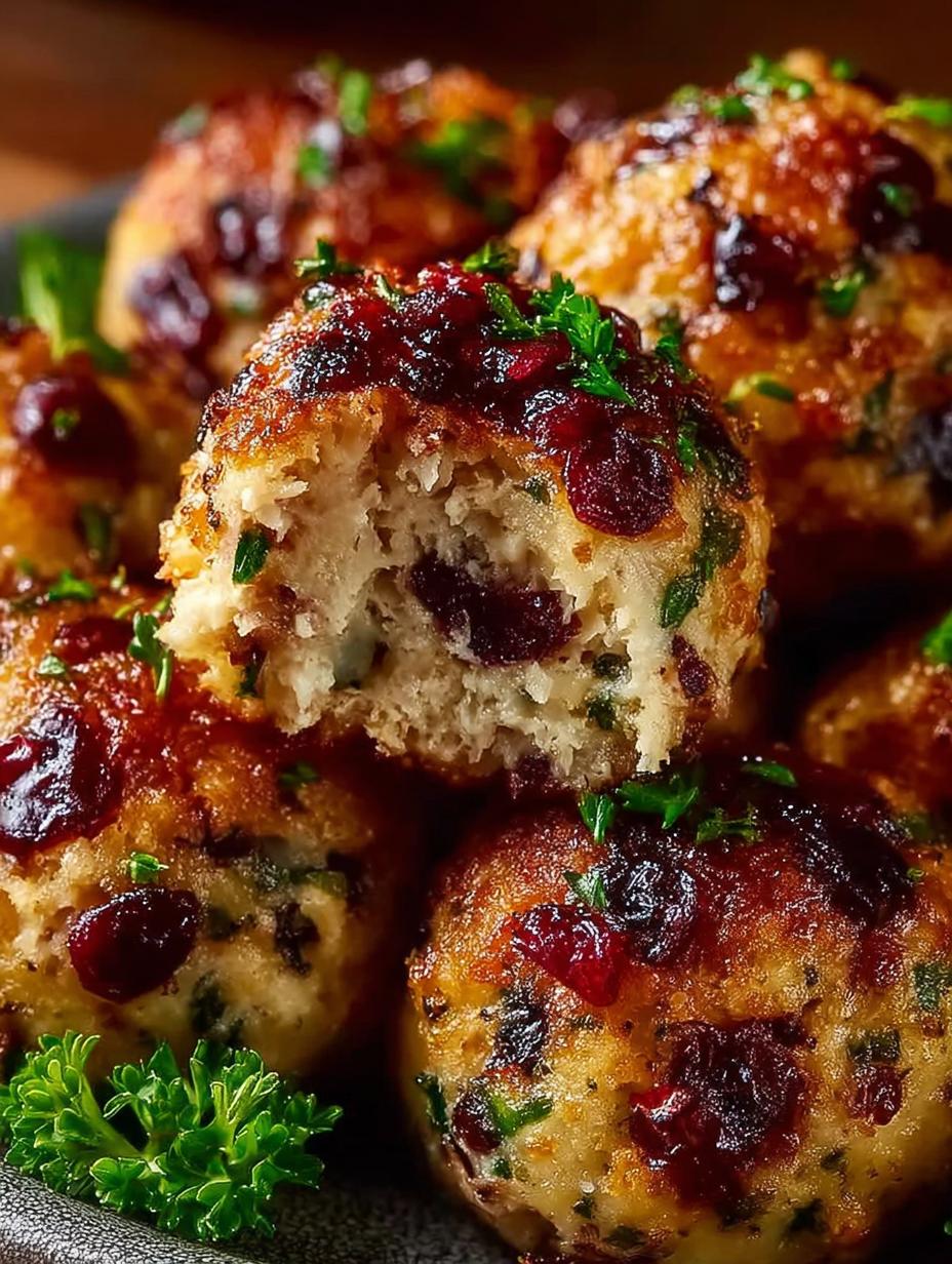 Cranberry Turkey Stuffing Balls: A Festive Delight - Cranberry Turkey Stuffing Balls - main visual representation